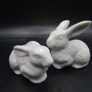 Two Otagiri Porcelain Rabbit Figurines